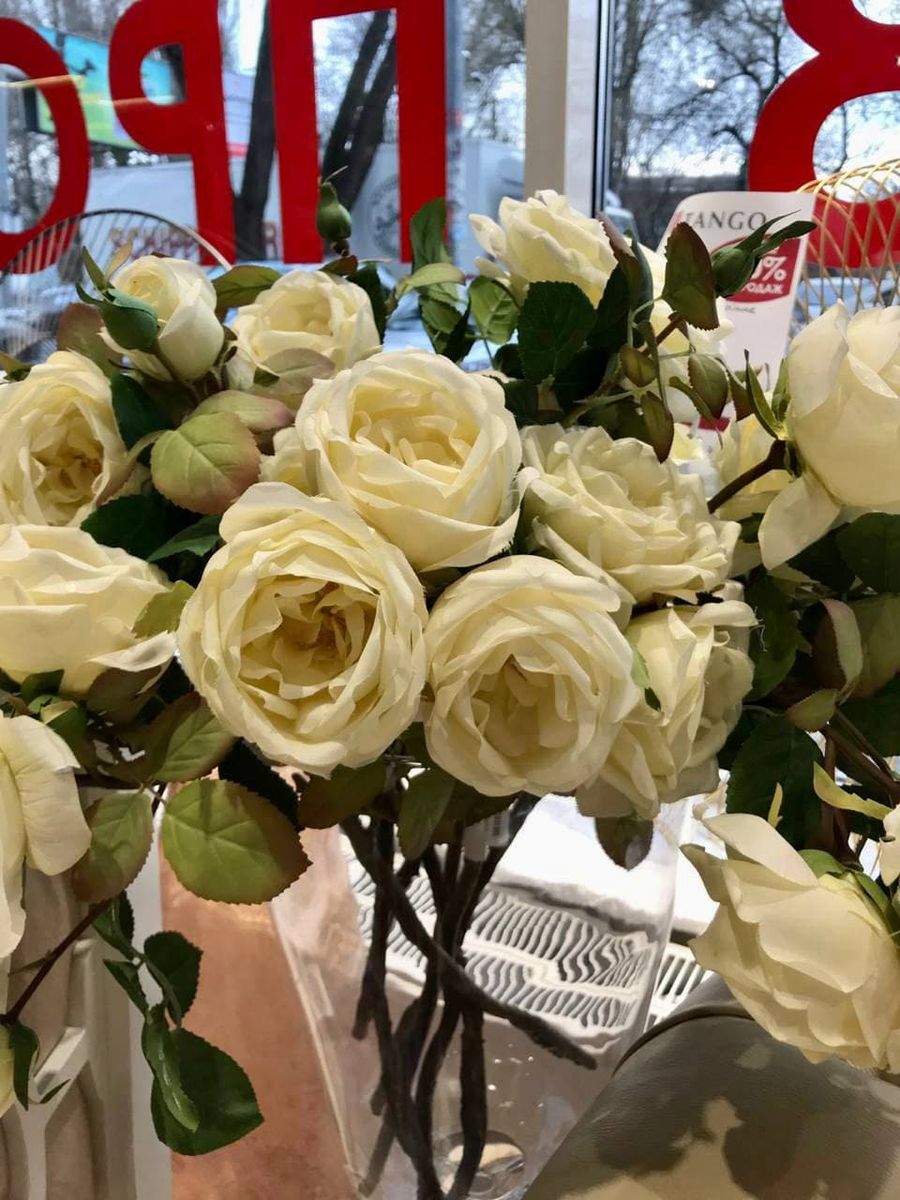 VGnewtrend Букет квітів для декору, Bianco