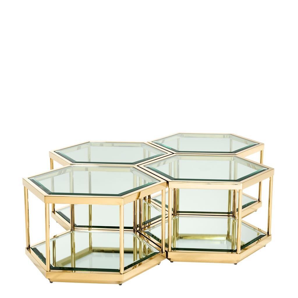 Eichholtz Журнальний стіл Sax, Gold/glass