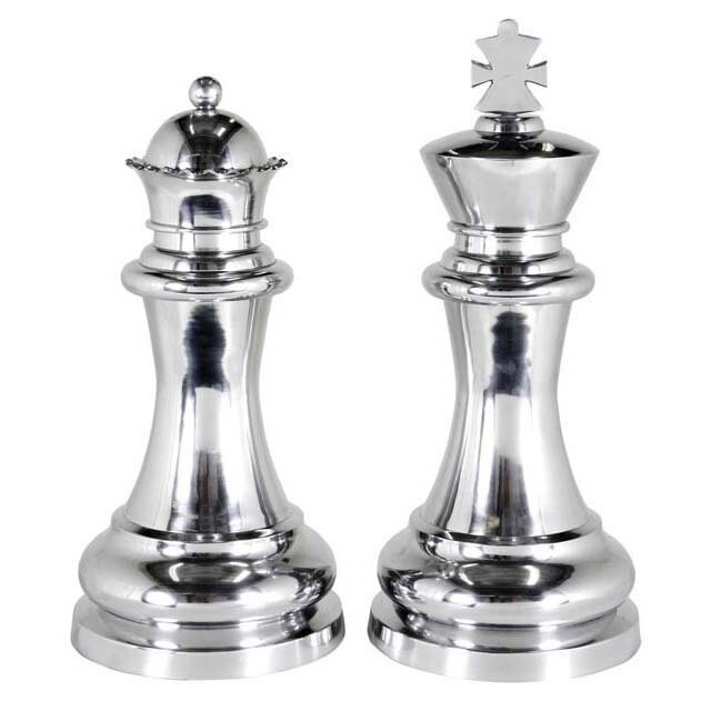Набор статуэток Шахматы Eichholtz King & Queen 105147 Polished aluminium