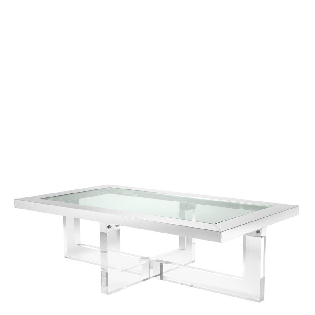 Eichholtz Журнальний стіл Horizon, Clear acrylic/Polished stainless steel